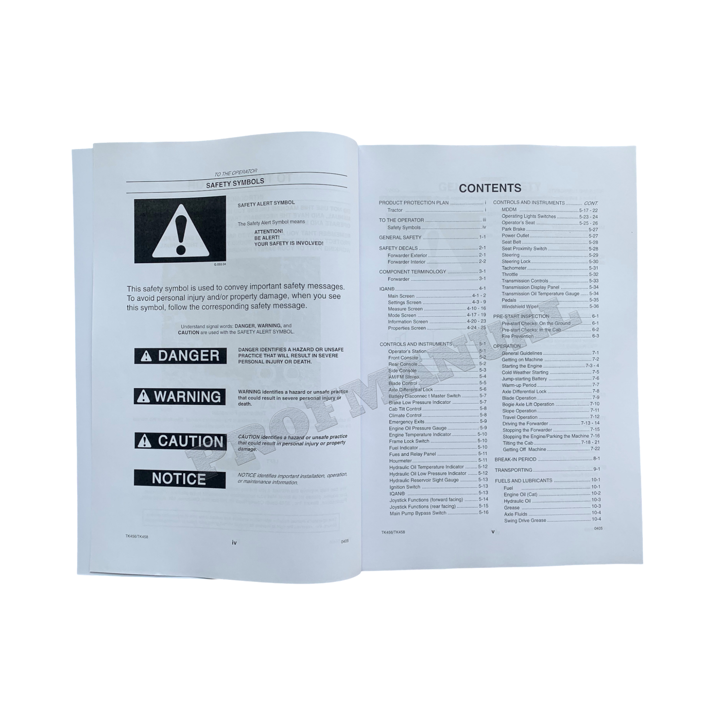 Caterpillar Cat TK456 TK458 Forwarder OPERATORS MAINTENANCE MANUAL