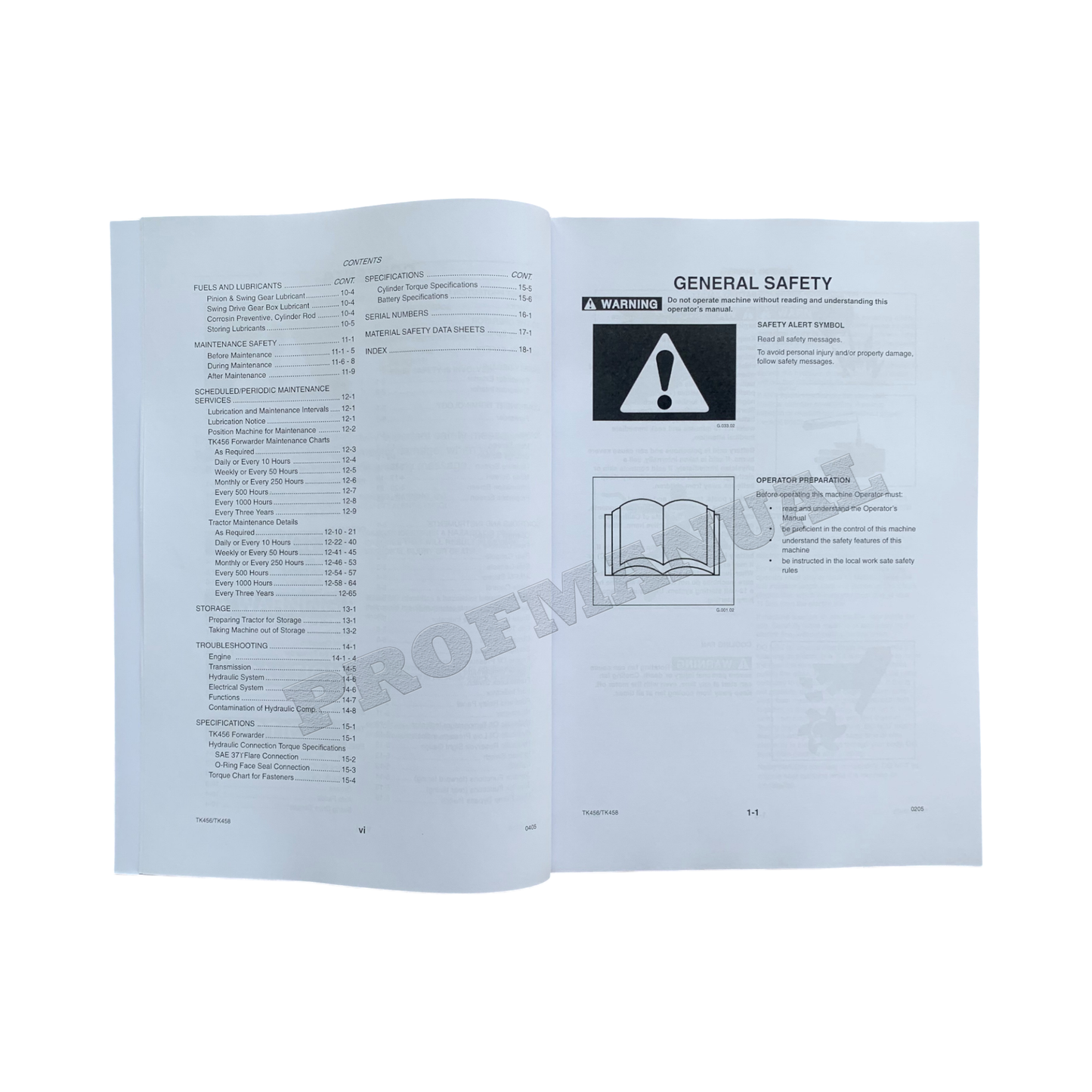 Caterpillar Cat TK456 TK458 Forwarder OPERATORS MAINTENANCE MANUAL