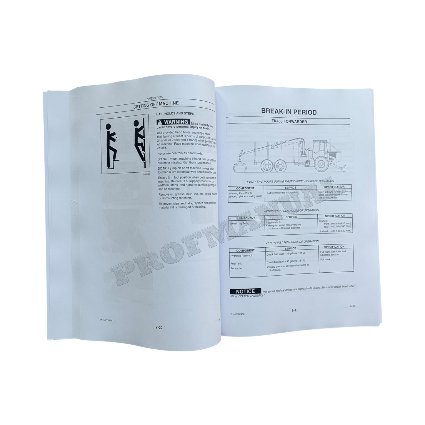 Caterpillar Cat TK456 TK458 Forwarder OPERATORS MAINTENANCE MANUAL