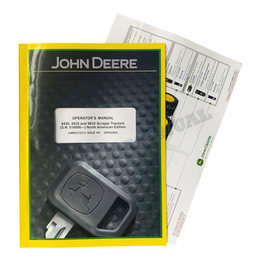 JOHN DEERE 9430 9530 9630 TRACTOR OPERATORS MANUAL 016000-021999 +BONUS!