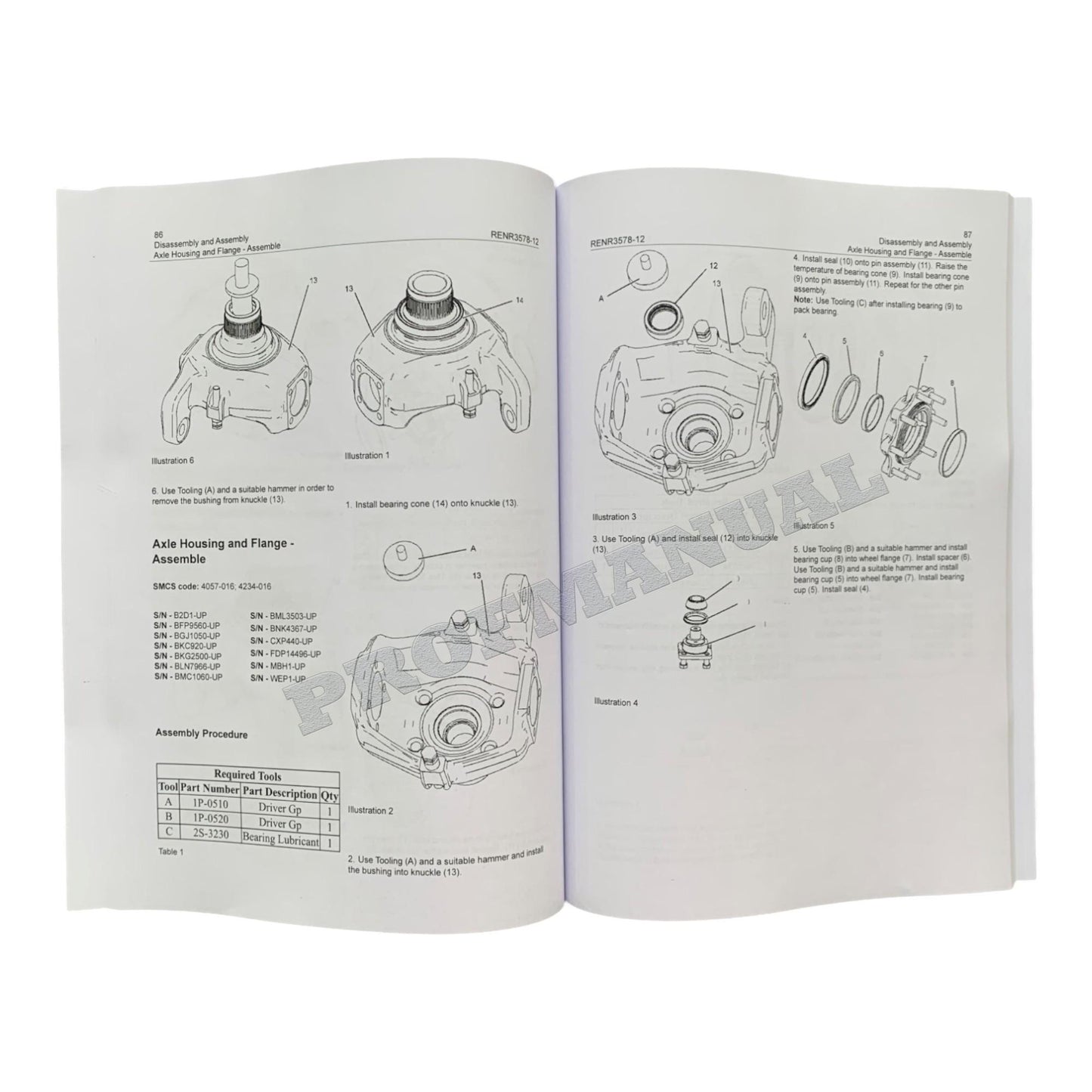 Caterpillar 416D 420D 424D 428D Loader Power Train Manual Disassembly Assembly