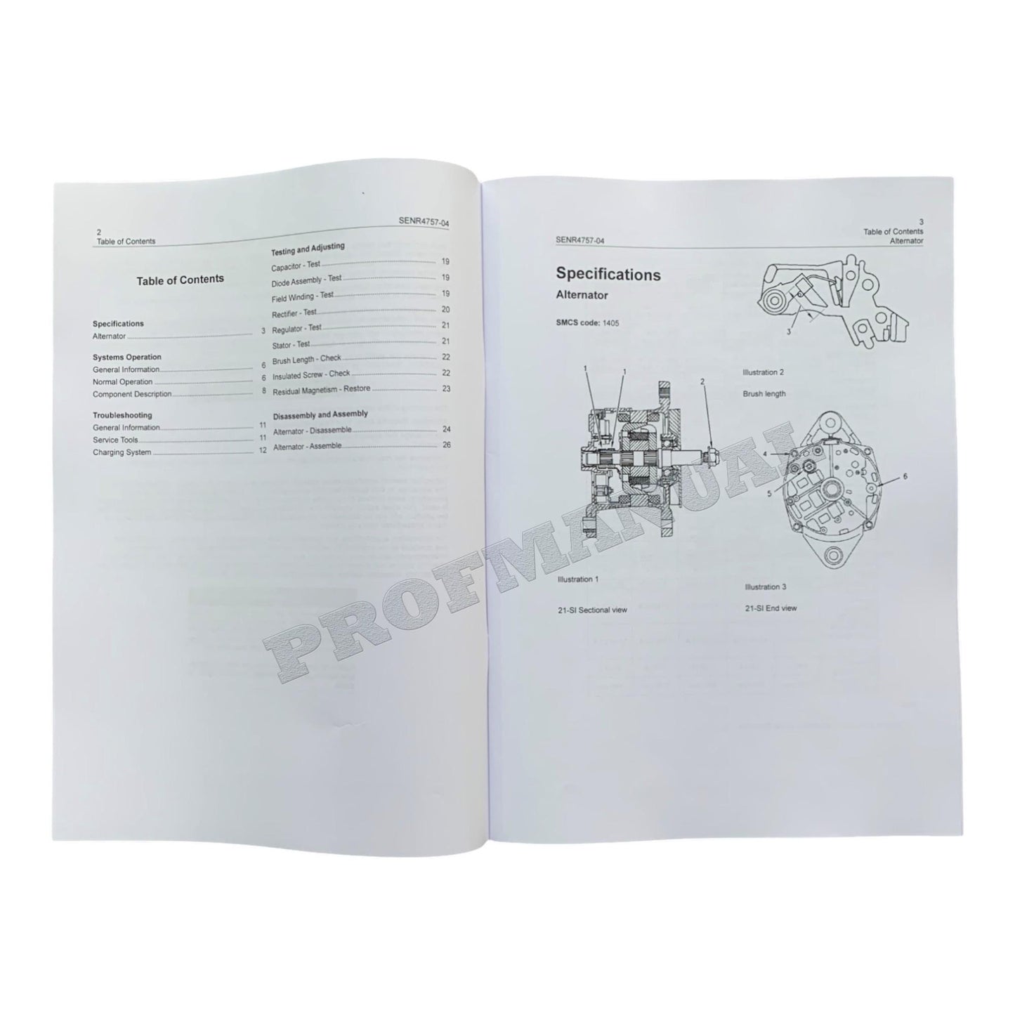 Caterpillar CAT Alternator Delco 21SI Manual Disassembly Assembly