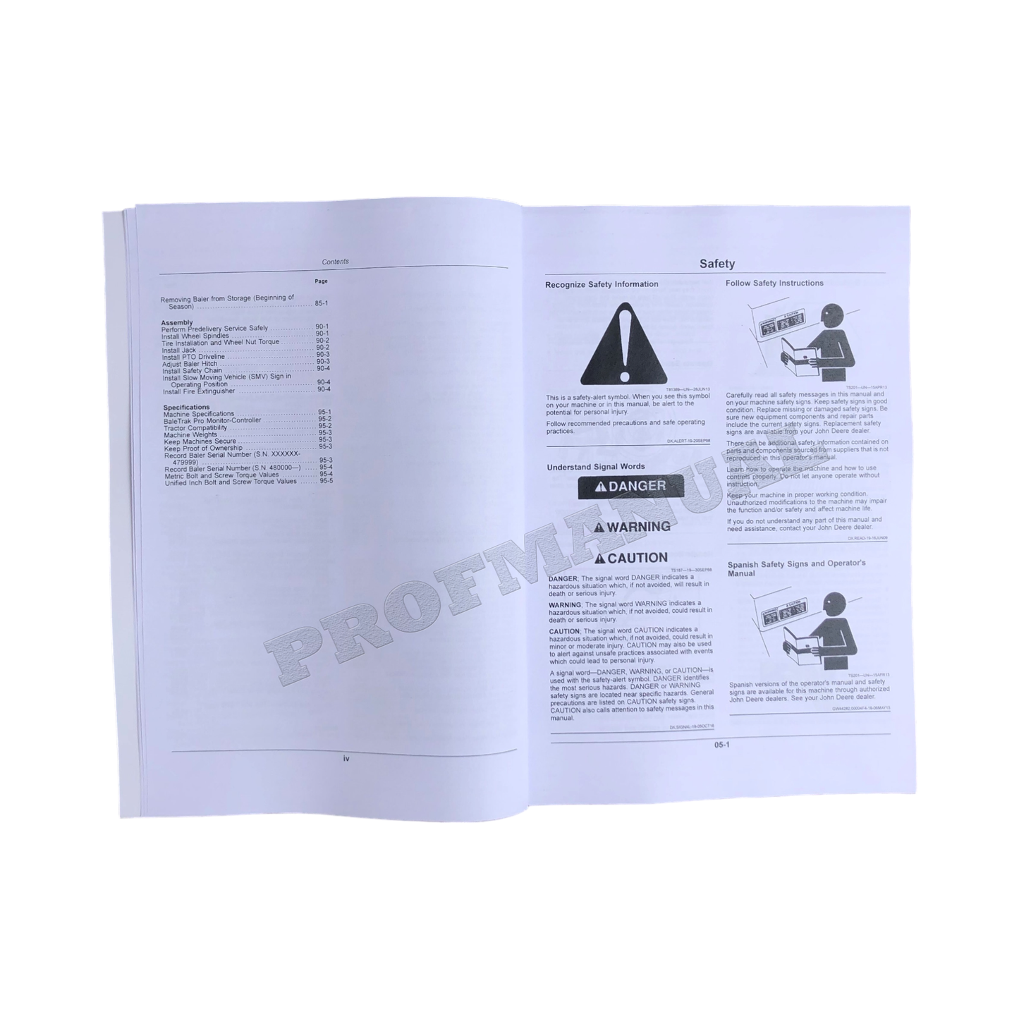 JOHN DEERE 450E BALER OPERATORS MANUAL ser 460000 AND UP