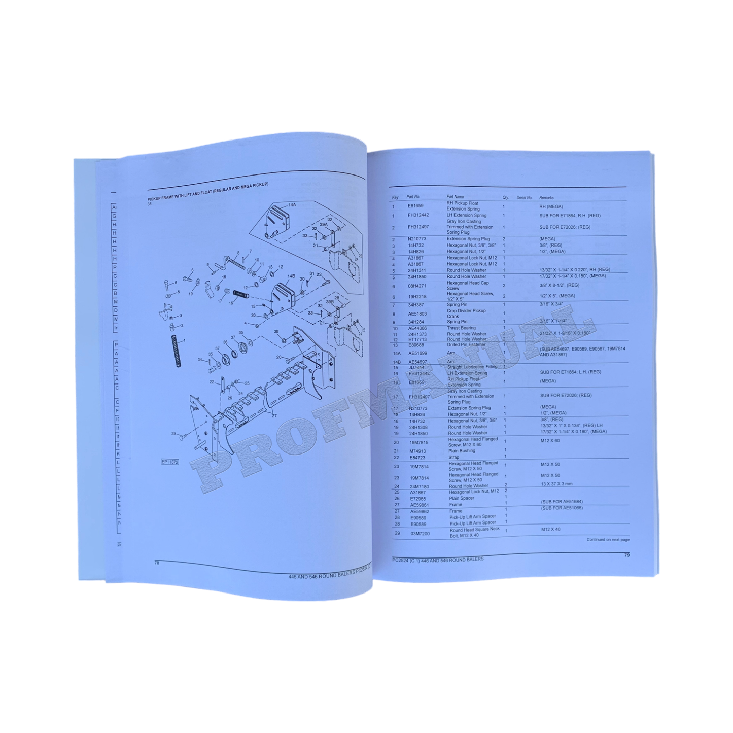 JOHN DEERE 446 546 RUNDBALLE TEILEKATALOGHANDBUCH