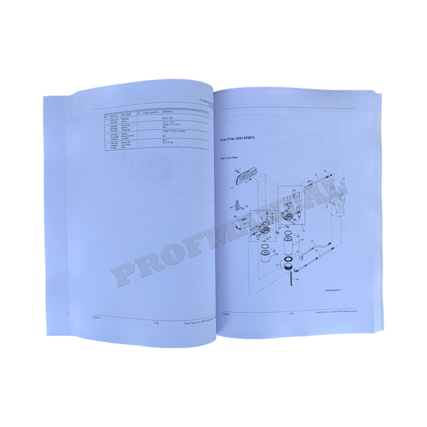 Manuel du catalogue des pièces détachées du moteur marin John Deere PowerTech 8.1L 6081AFM75