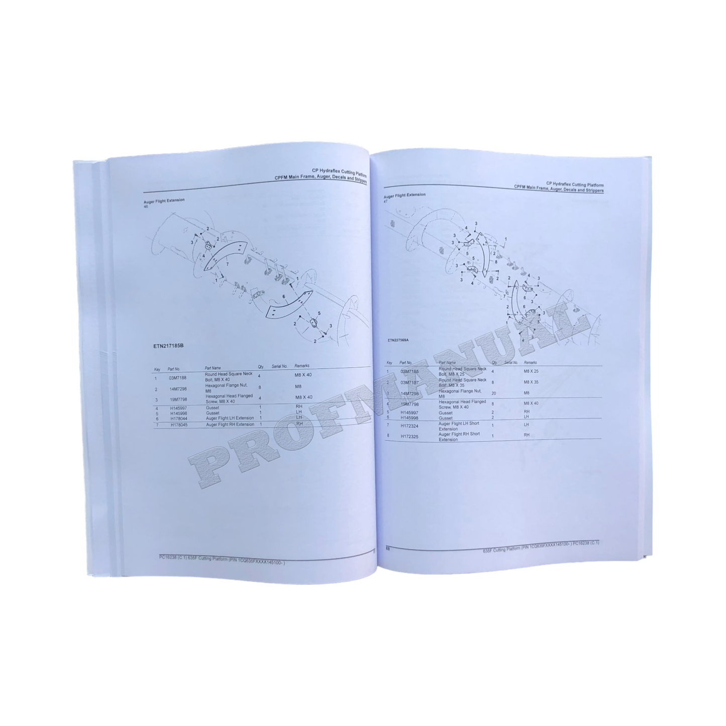 John Deere 635F Cutting Platform Parts Catalog Manual