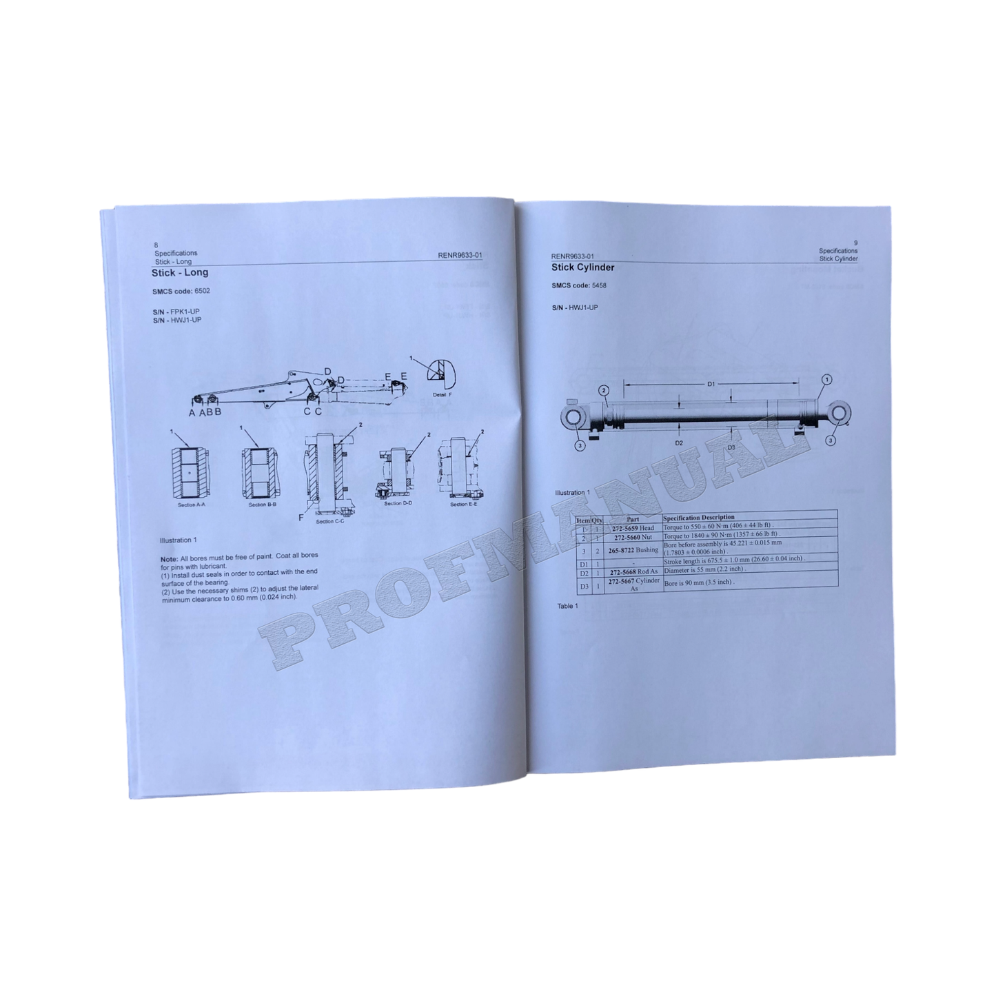 Caterpillar 304C 305C Excavator Service Manual Specifications