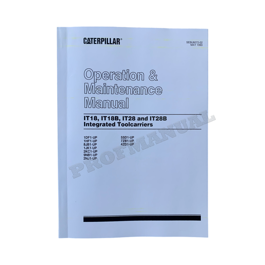 Caterpillar IT18 IT18B IT28 IT28B Integrated Toolcarriers Operators Manual