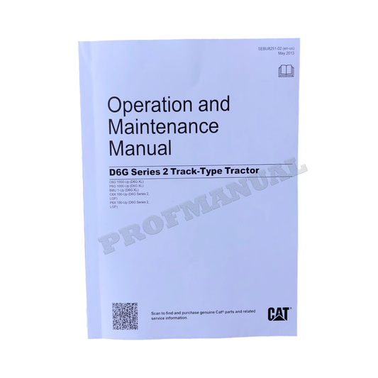 Caterpillar D6G D6G Series II Track Type Tractor Operators Maintenance Manual