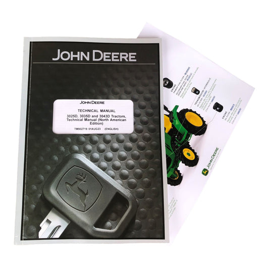 JOHN DEERE 3025D 3035D 3043D TRACTOR SERVICE MANUAL + !BONUS!