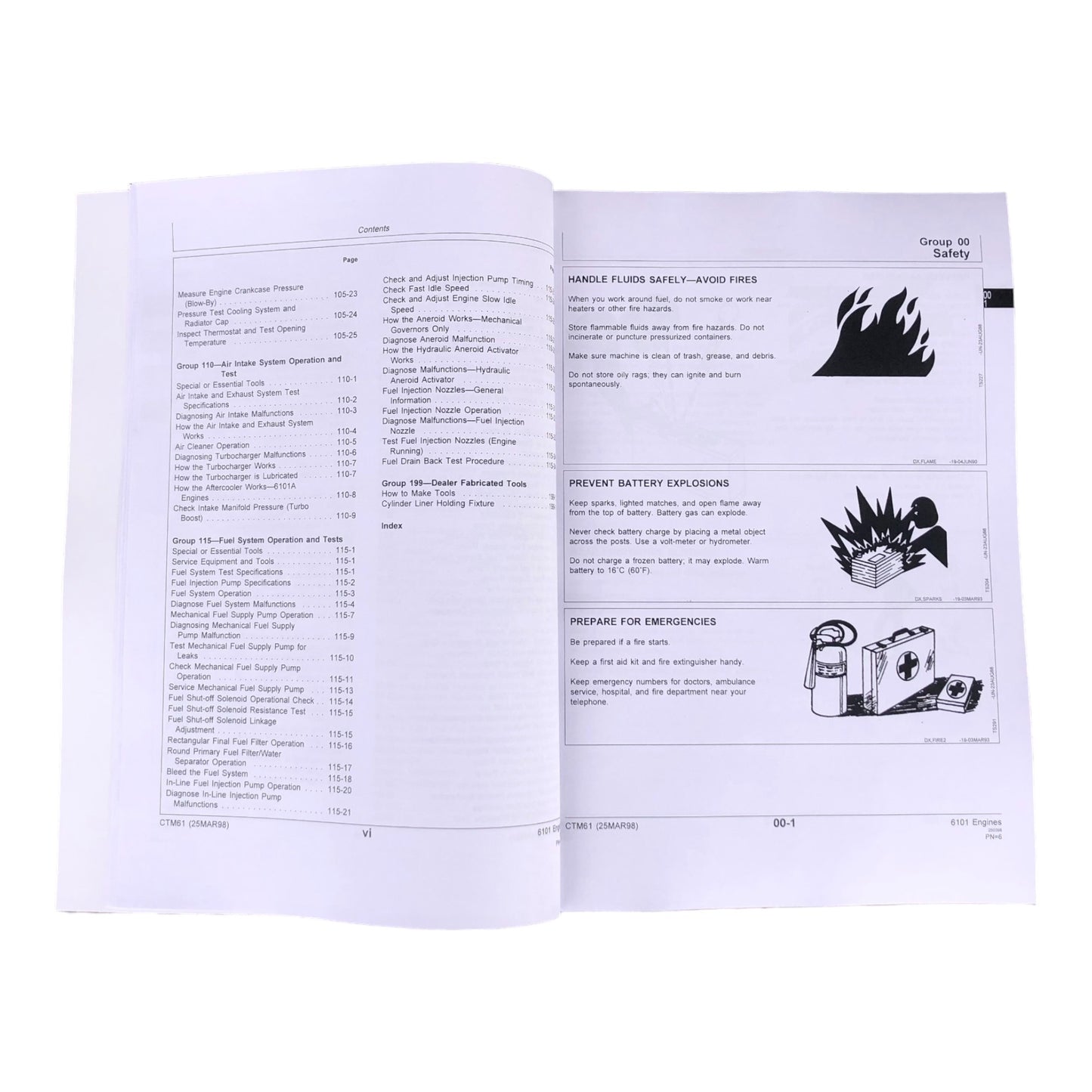 John Deere 6101 6610 6810 6910 8570 6710 8770 Engine REPAIR SERVICE MANUAL CTM61