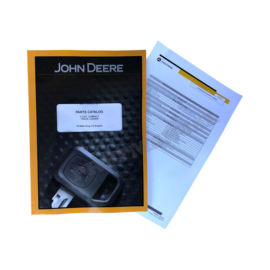 Catalogue et manuel des pièces détachées pour chargeuse compacte sur chenilles JOHN DEERE CT322 + !BONUS!