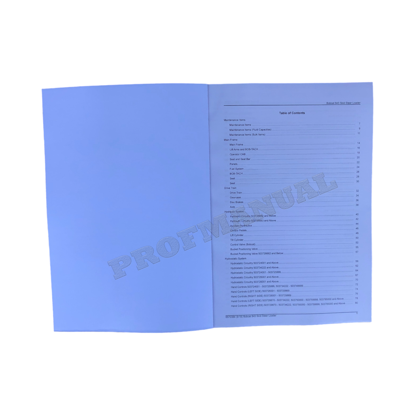 Bobcat 843 Kompaktlader Ersatzteilkatalog Handbuch 503724001-