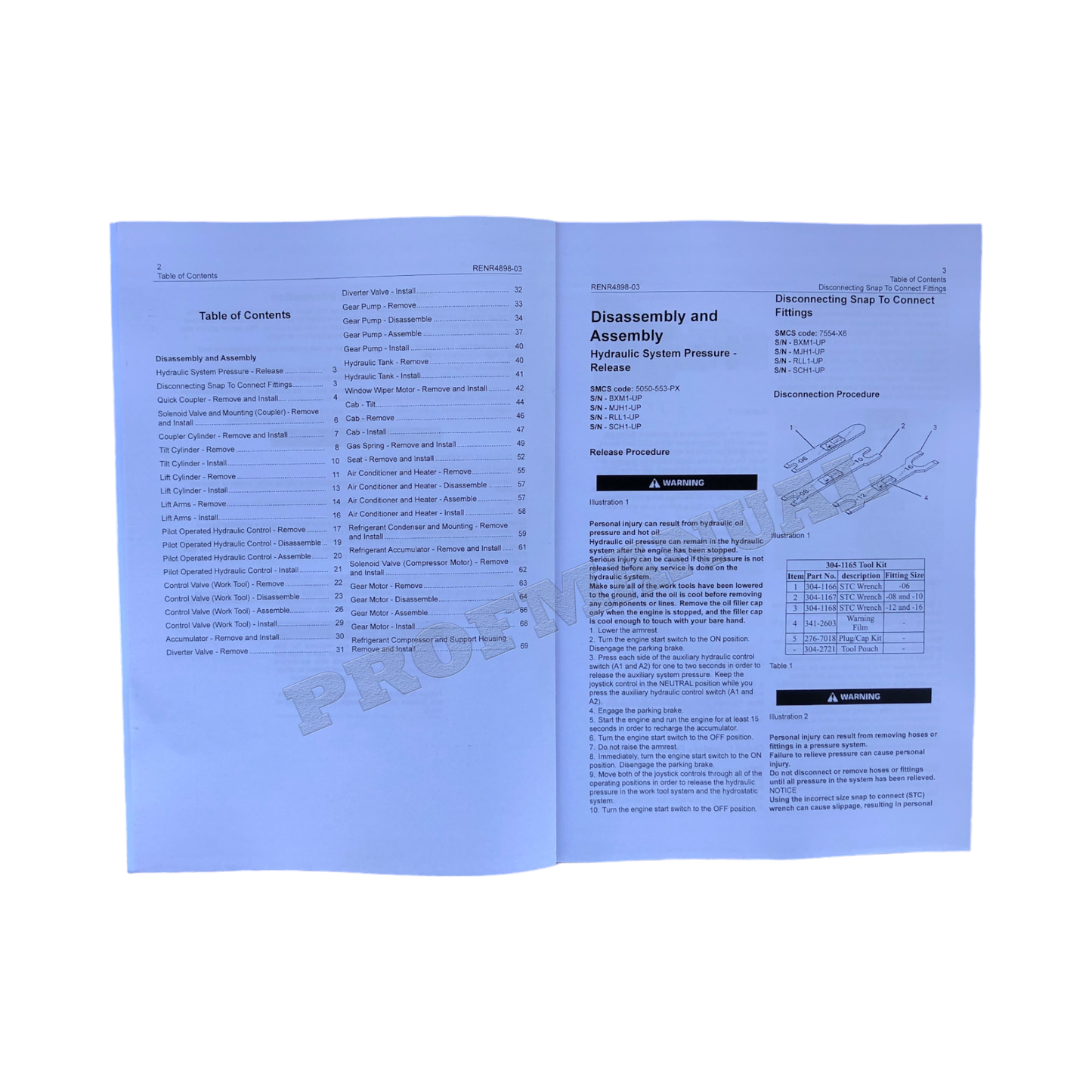 Caterpillar 216B 216B2 226B 226B2 Lader Zubehör Servicehandbuch Demontage Montage