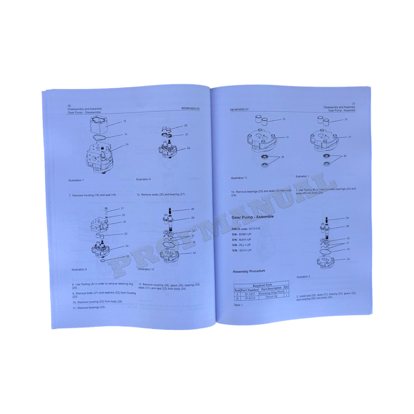 Caterpillar 232B 232B2 242B 242B2 Laderzubehör Servicehandbuch Demontage Montage