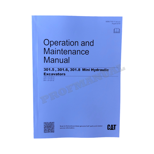 Caterpillar 301.5 301.6 301.8 Mini Hydraulic Excavator Operators Manual