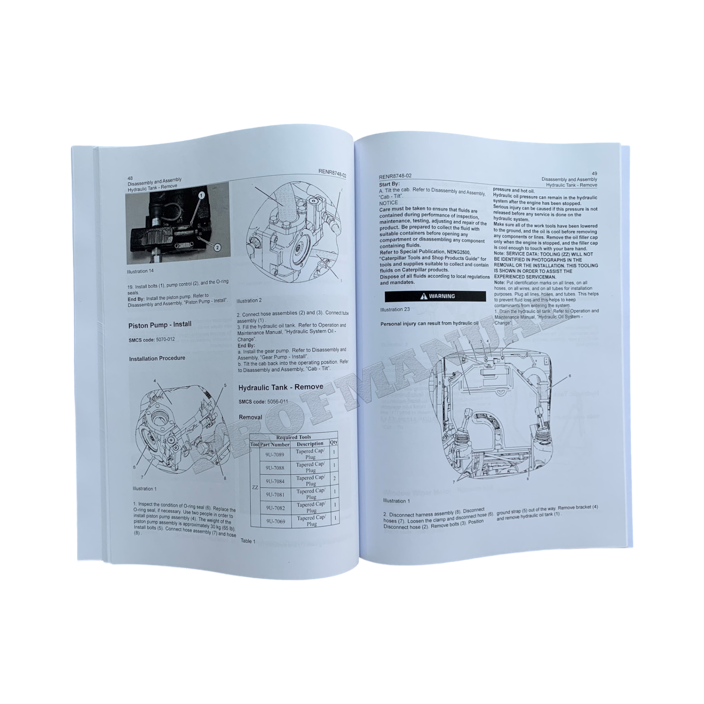 Caterpillar 248B 268B Skid Steer Loader Service Manual Disassem Assem RENR8748