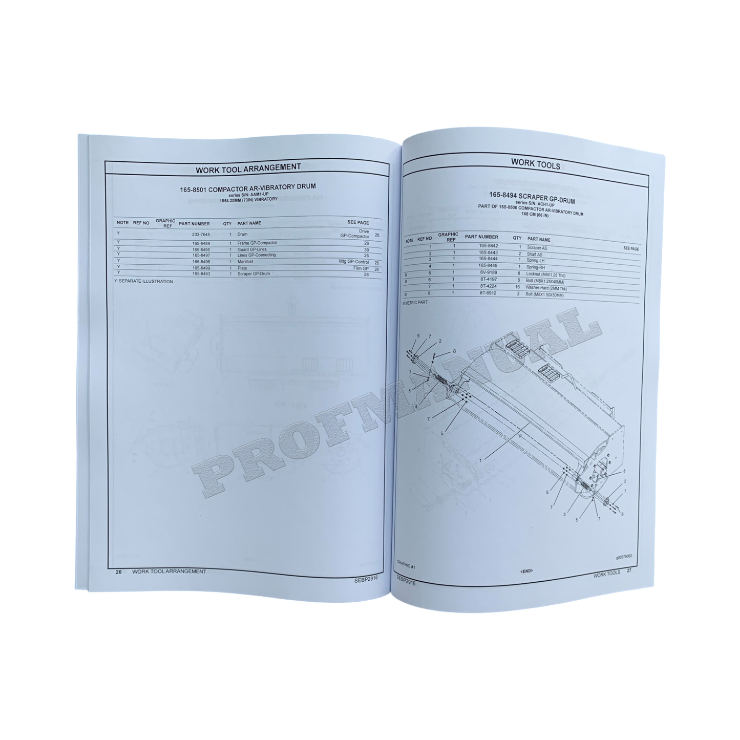 Caterpillar Cat CV16 CV18 Vibratory Compactor Parts Catalog Manual