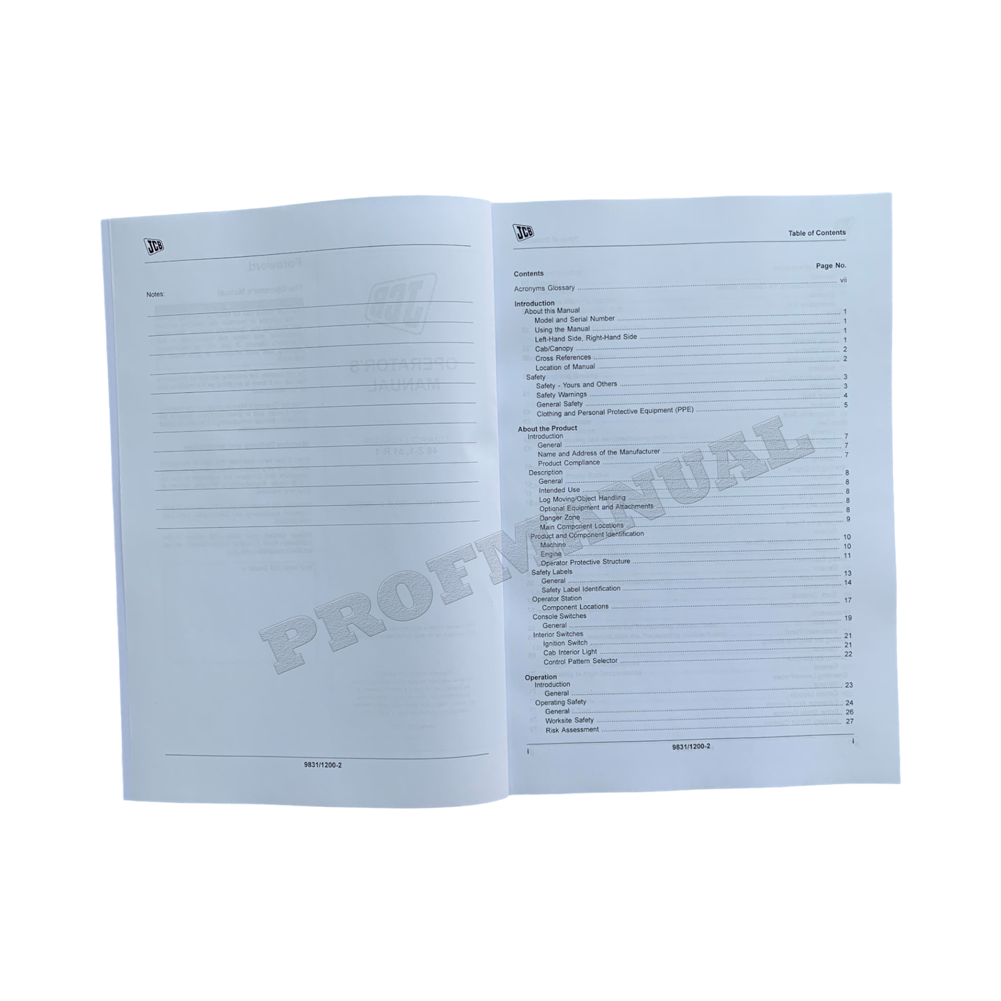 JCB 48Z-1 51R-1 COMPACT Excavator Operators Manual