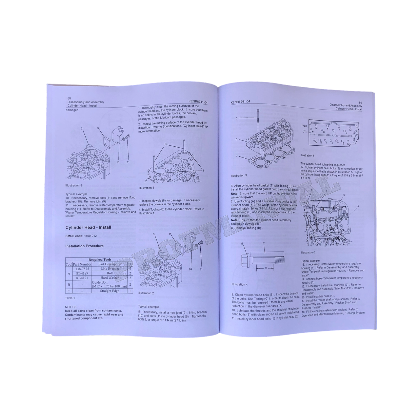 Caterpillar Cat C3.4 Motor-Wartungshandbuch, Demontage und Montage + Ergänzung