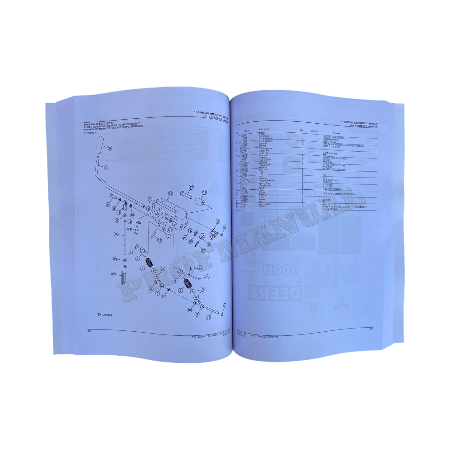 JOHN DEERE 700H CRAWLER DOZER ERSATZTEILKATALOGHANDBUCH