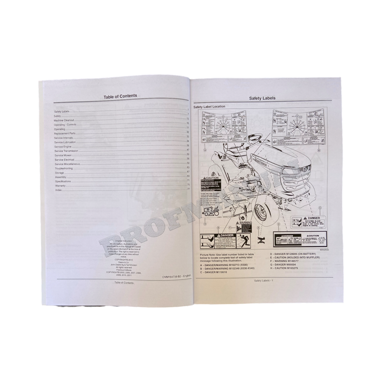 JOHN DEERE X500 X530 X534 TRACTOR OPERATORS MANUAL070001-080000+ !BONUS!