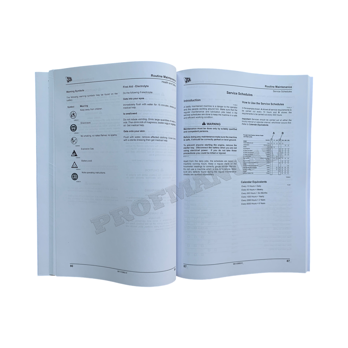 JCB RTFL 926 930 940 Rough Terrain ForkLift Operators Manual