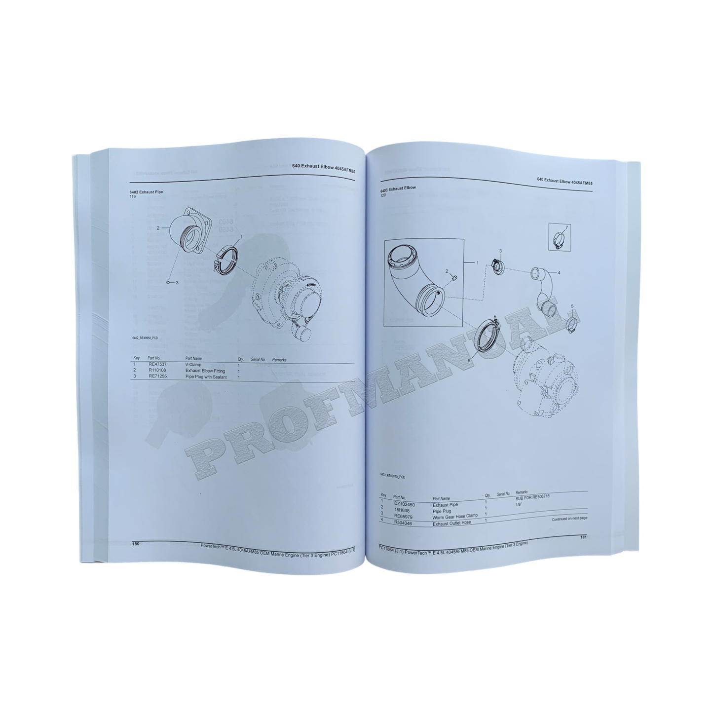 Manuel du catalogue des pièces détachées du moteur marin John Deere PowerTech 4.5L 4045AFM85