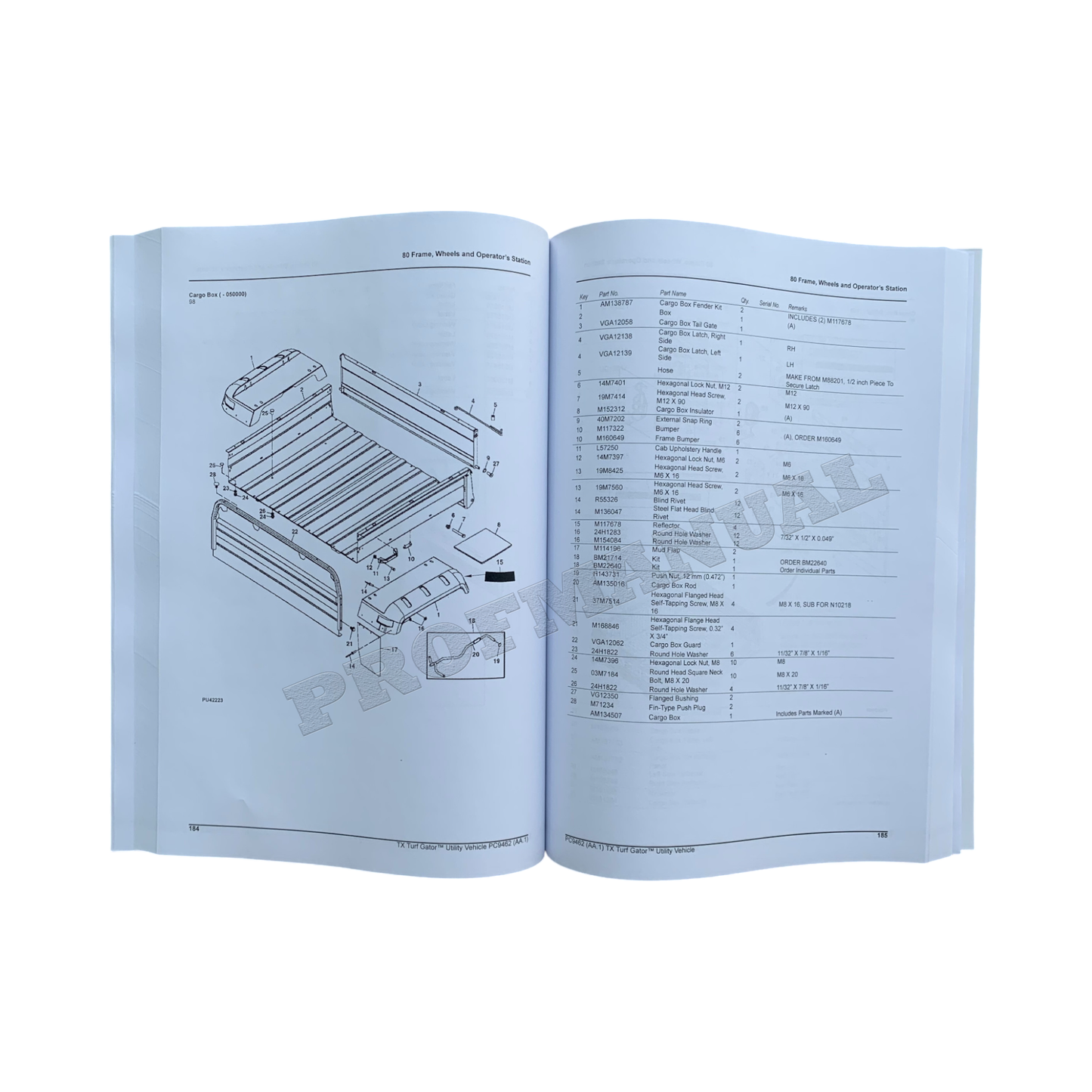 JOHN DEERE TX TURF GATOR NUTZFAHRZEUG-TEILEKATALOGHANDBUCH