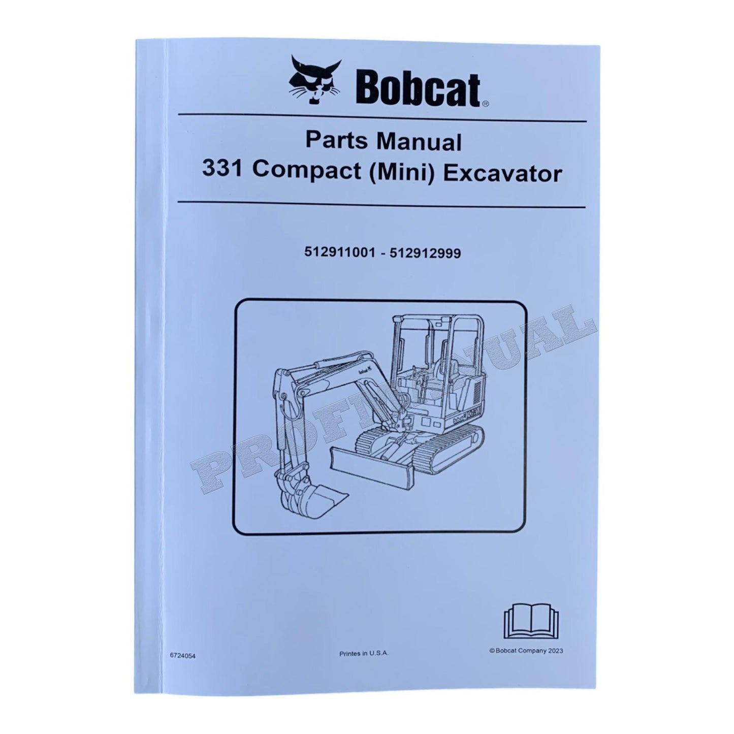 Ersatzteilkatalog für Bagger Bobcat 331, Handbuch 512911001–512912999