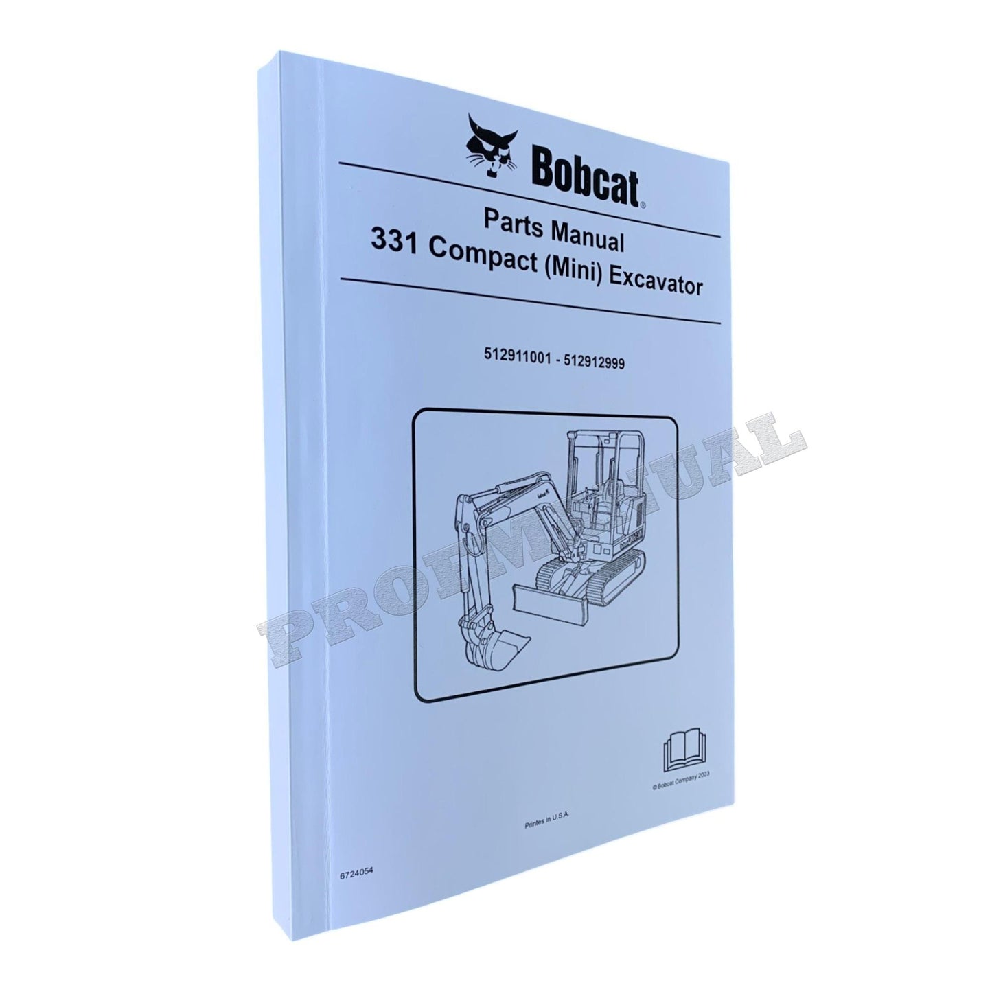 Ersatzteilkatalog für Bagger Bobcat 331, Handbuch 512911001–512912999