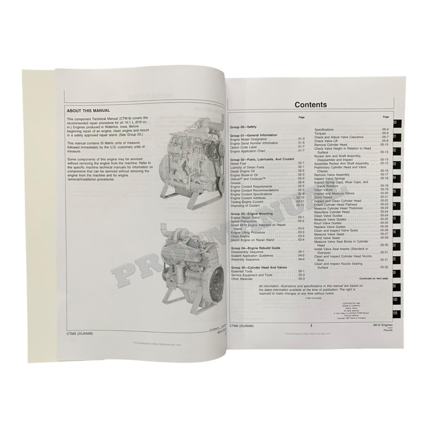 John Deere 5730 8450 8650 8440 Series 500 6619 Engine REPAIR SERVICE MANUAL CTM9