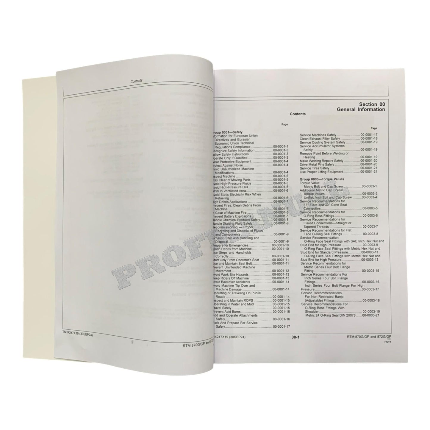 JOHN DEERE 870G 870GP 872G 872GP GRADER REPAIR SERVICE MANUAL TM14247X19