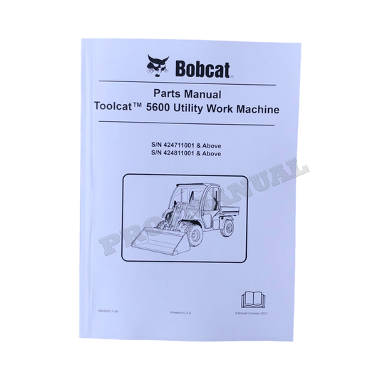 Catalogue de pièces détachées pour machine de travail Bobcat 5600 Toolcat 424711001- 424811001-