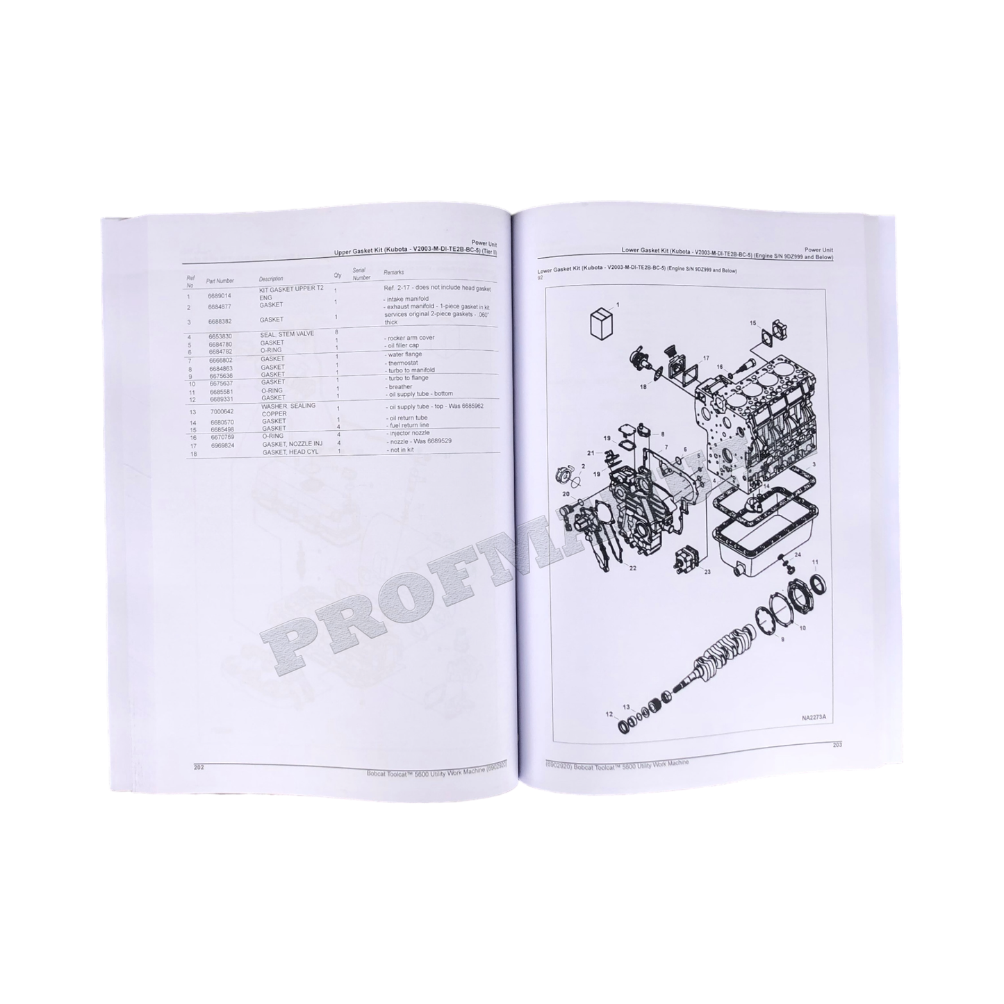 Bobcat 5600 Toolcat Arbeitsmaschine Teilekatalog Handbuch 424711001- 424811001-