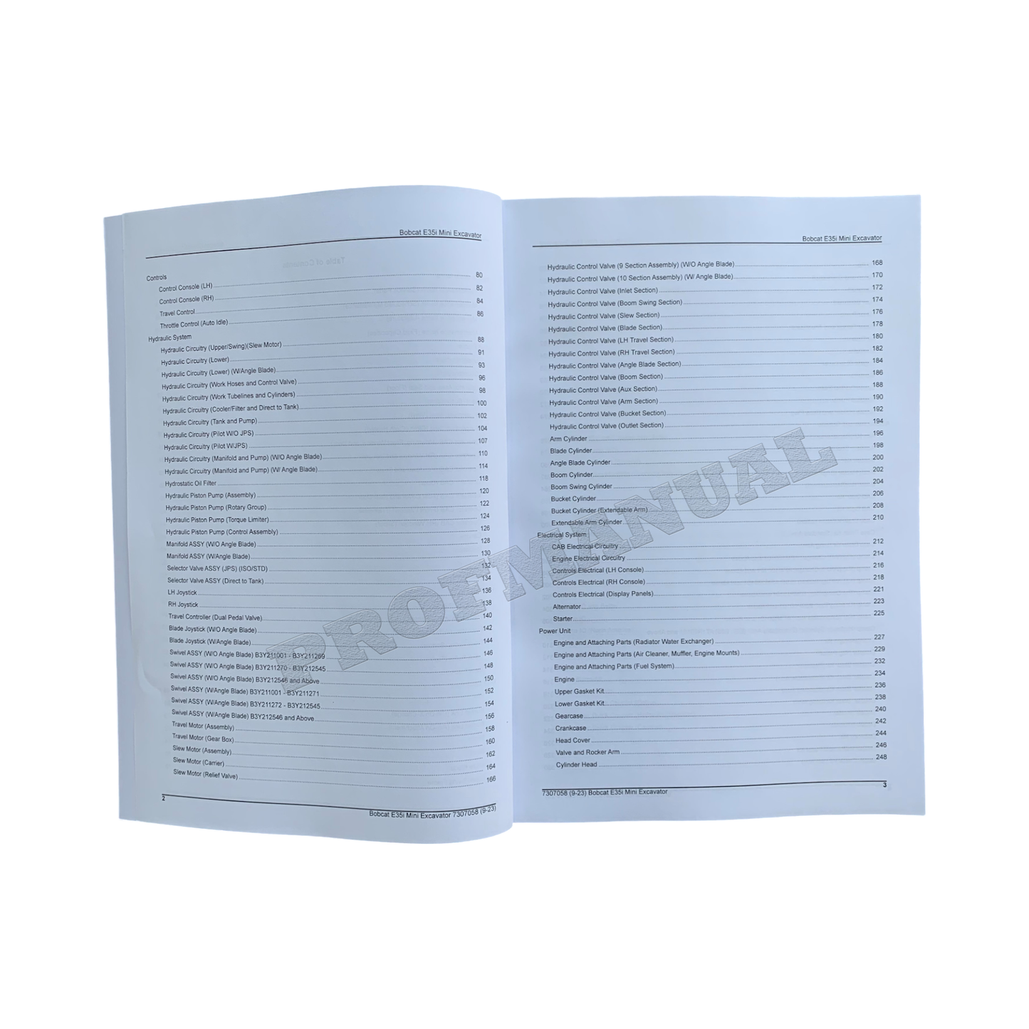 Bobcat E35i Excavator Parts Catalog Manual B3Y211001-