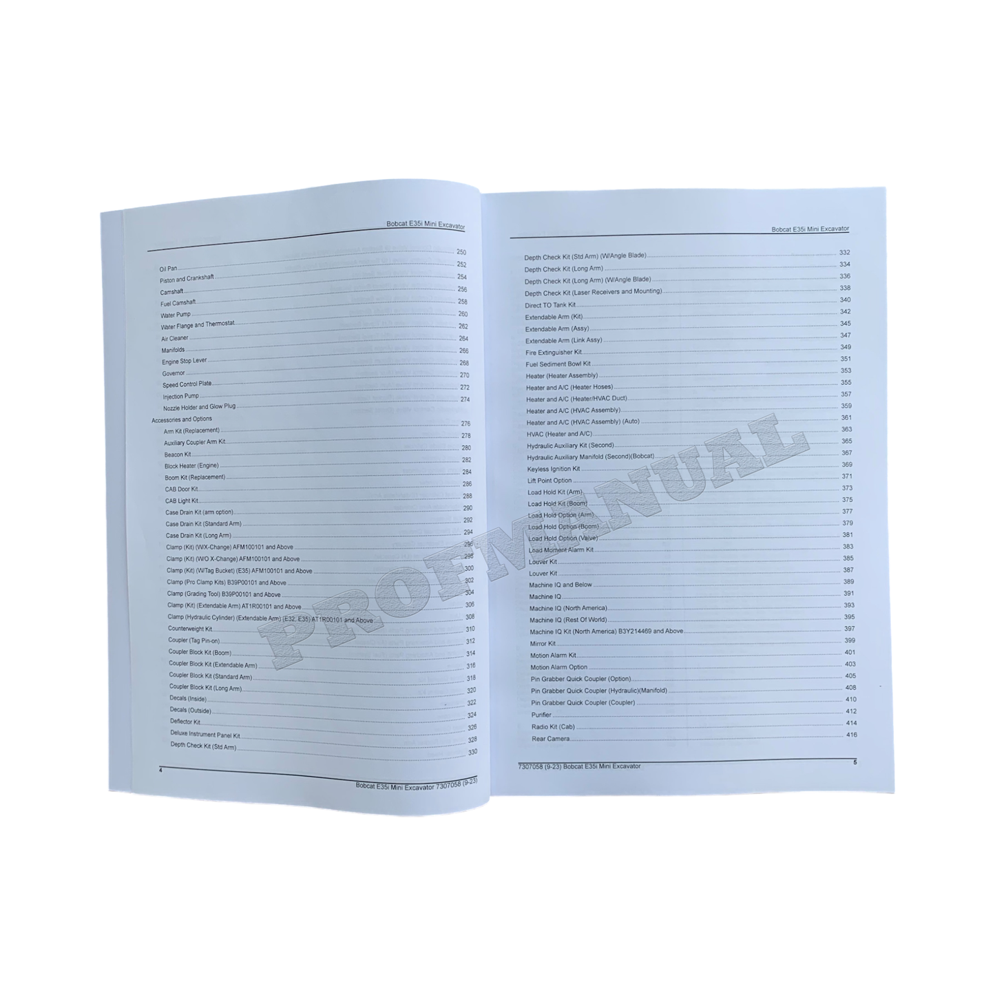 Bobcat E35i Excavator Parts Catalog Manual B3Y211001-