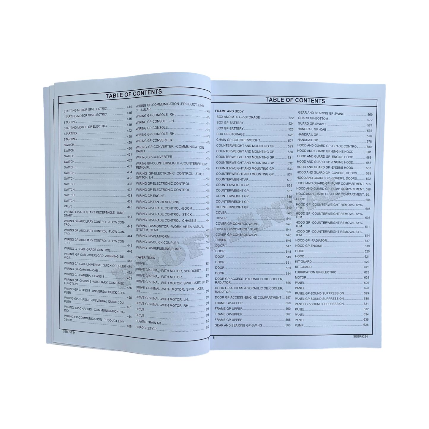 Caterpillar Cat 390D L Excavator Parts Catalog Manual WBT1-Up TXH1-Up RHX8224-Up