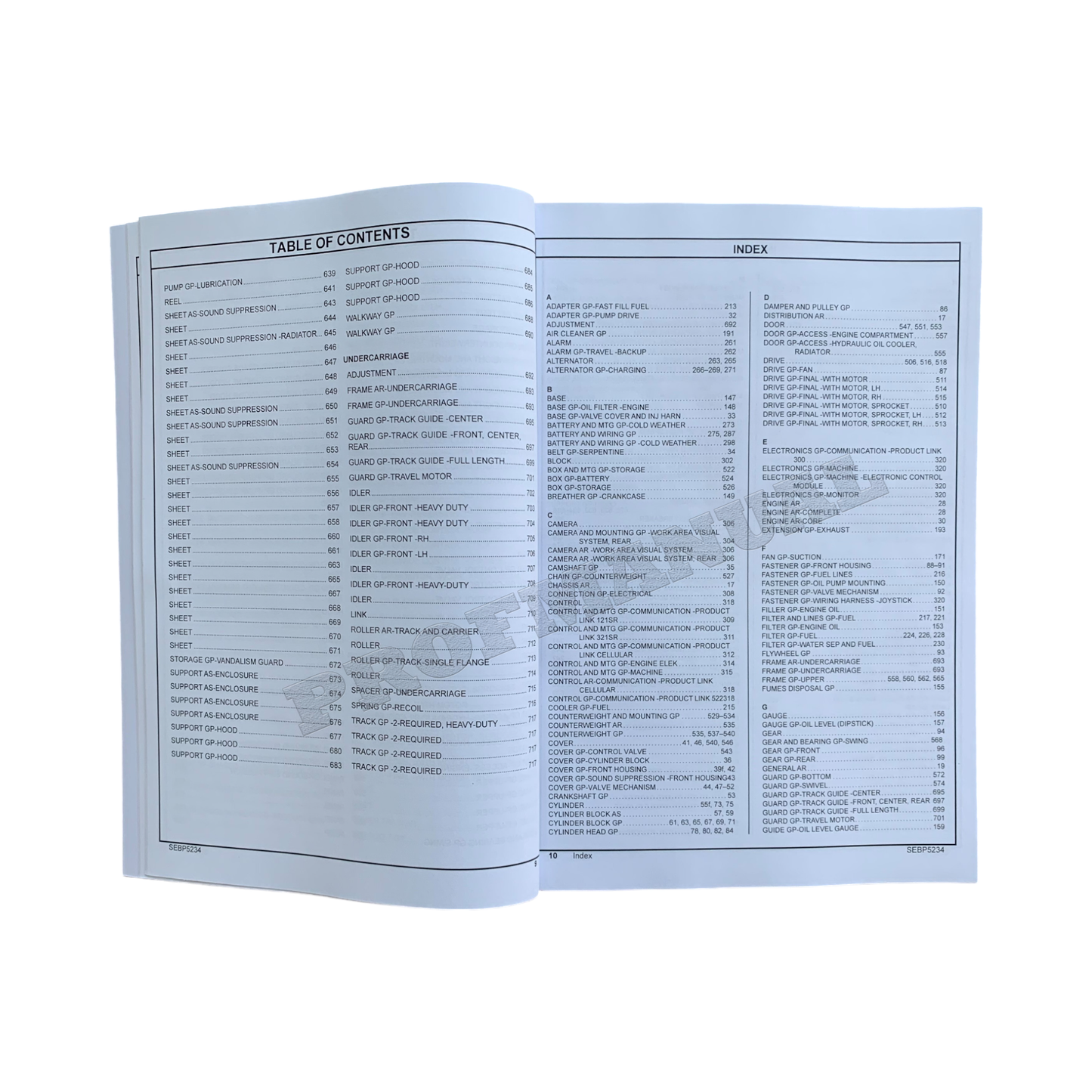 Caterpillar Cat 390D L Excavator Parts Catalog Manual WBT1-Up TXH1-Up RHX8224-Up