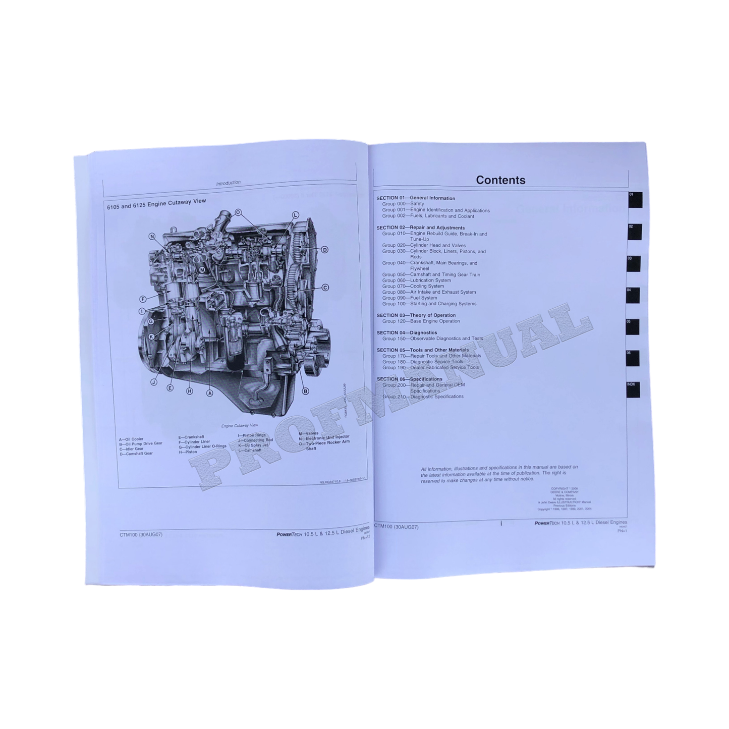 John Deere POWERTECH 6105 10,5 L 6125 12,5 L Motor-Servicehandbuch