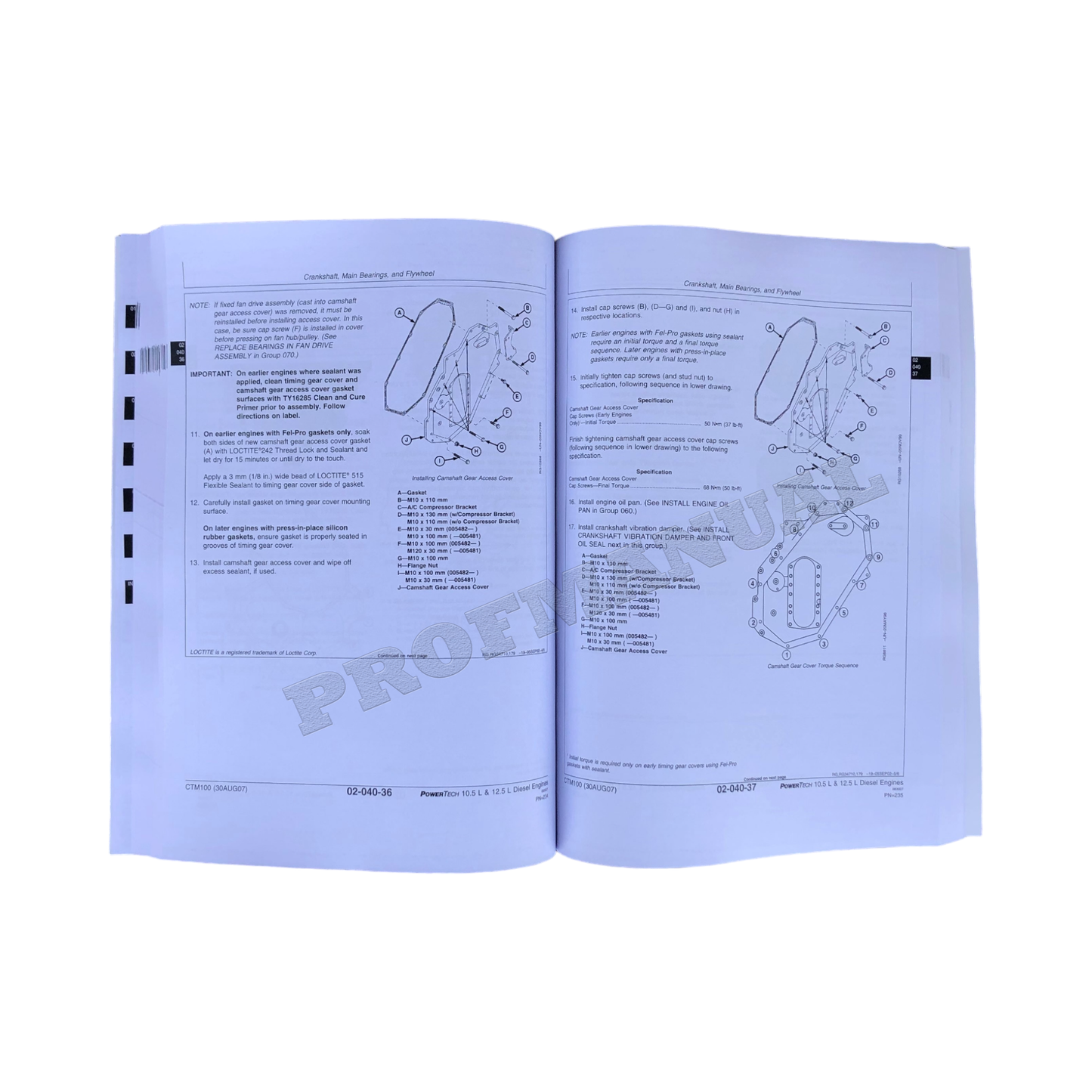 John Deere POWERTECH 6105 10,5 L 6125 12,5 L Motor-Servicehandbuch