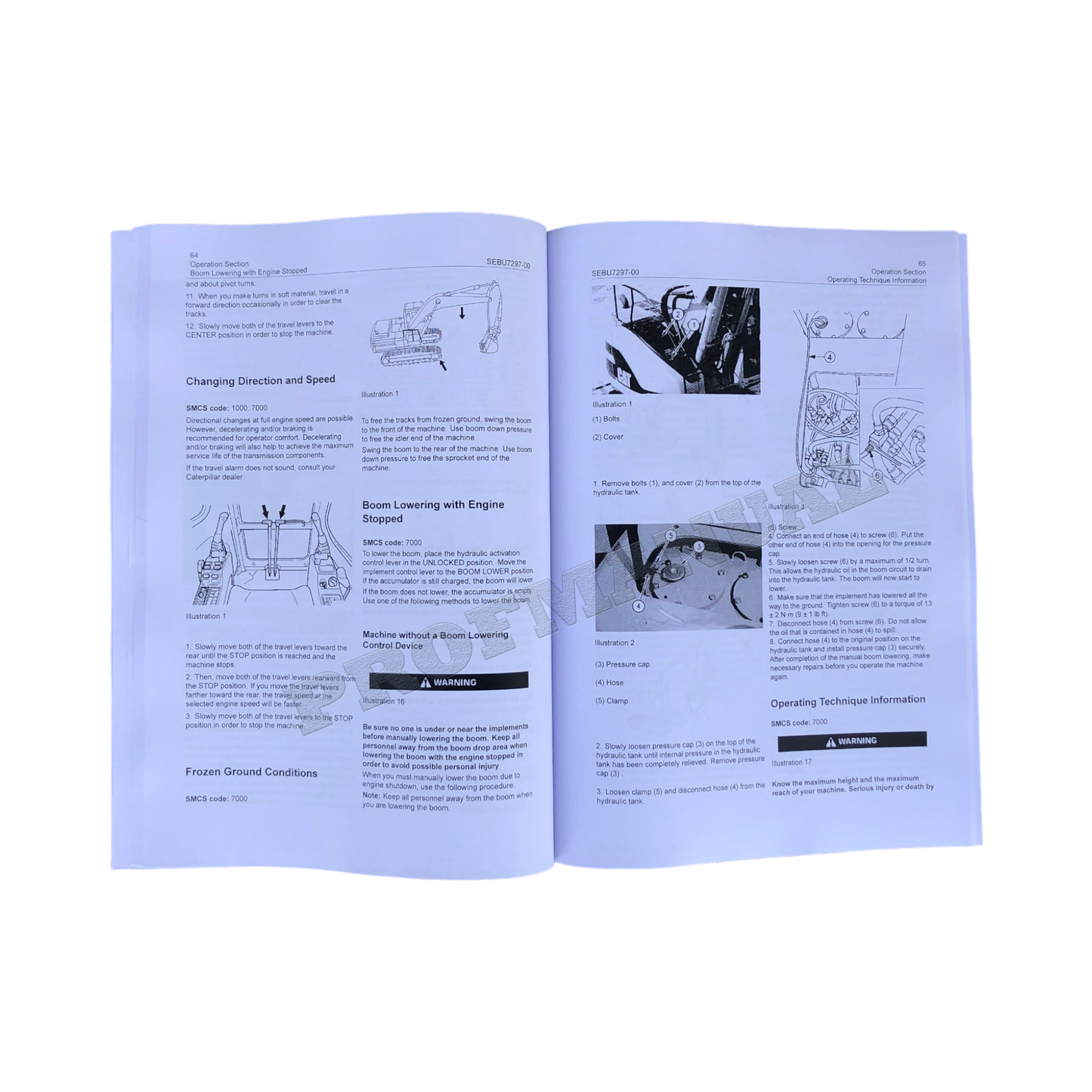 Caterpillar 313B CR Excavator Operators Maintenance Manual