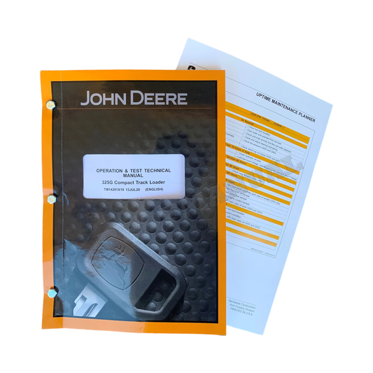 JOHN DEERE 325G SKID STEER OPERATION TEST SERVICE MANUAL SN J328658- BONUS