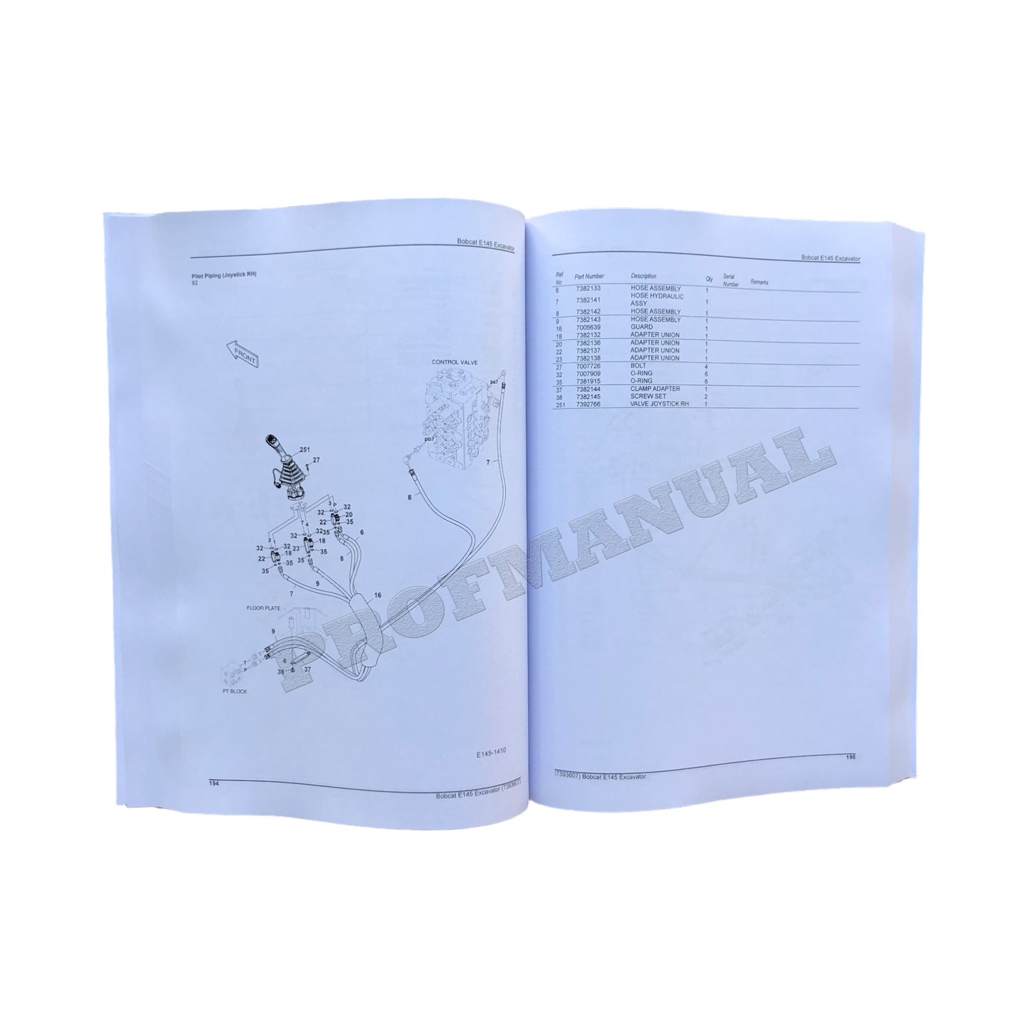 Bobcat E145 Bagger Teilekatalog Handbuch B4WU11001-