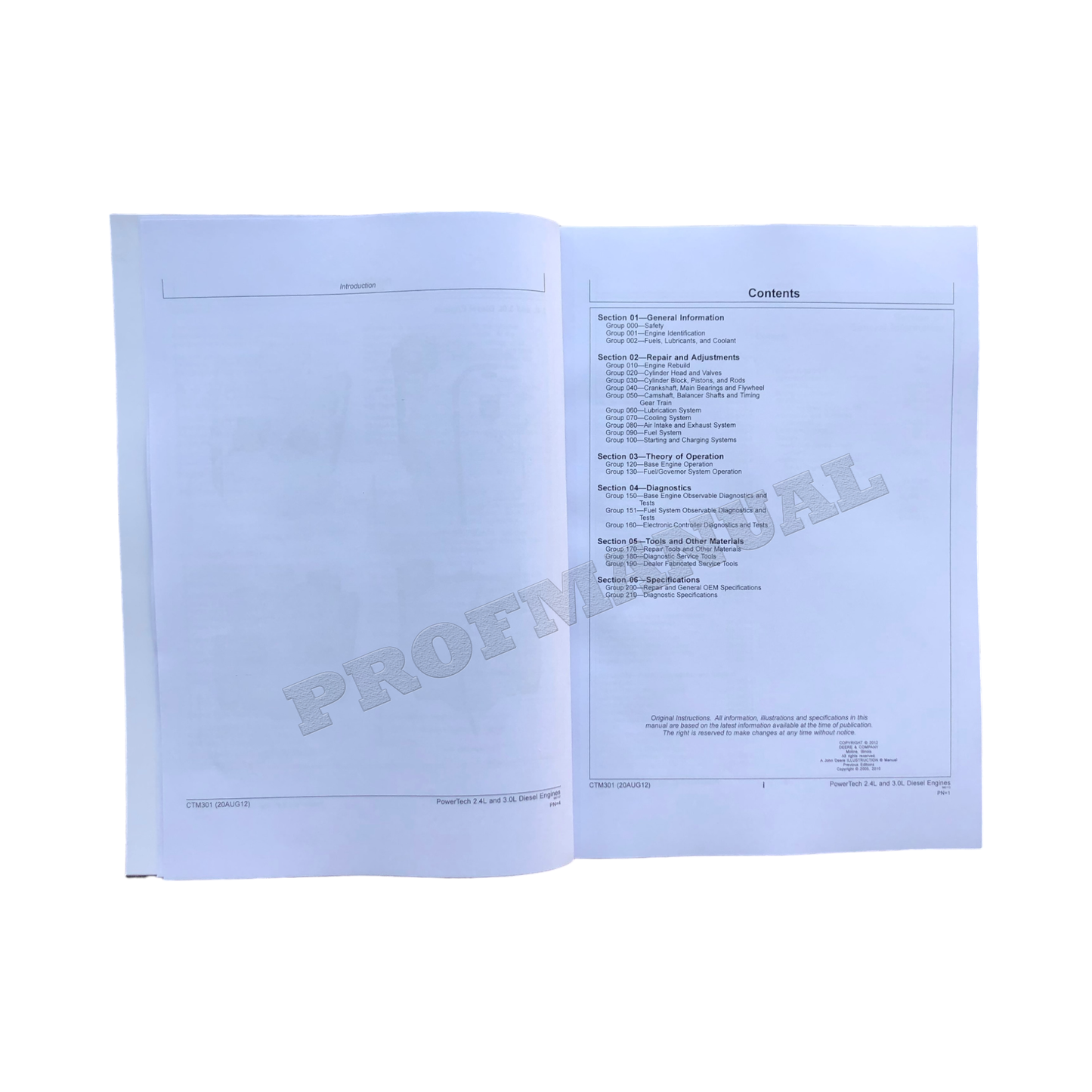 John Deere 2.4L 3.0L Engine Service manual