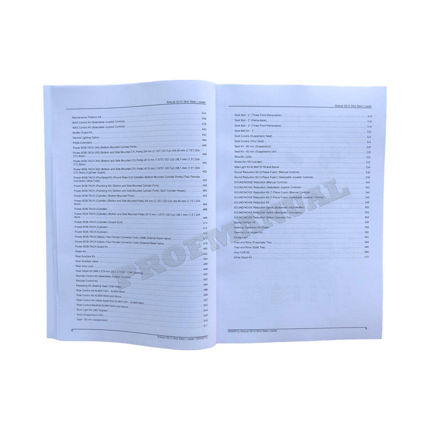 Bobcat S510 Kompaktlader Ersatzteilkatalog Handbuch ALNW11001-