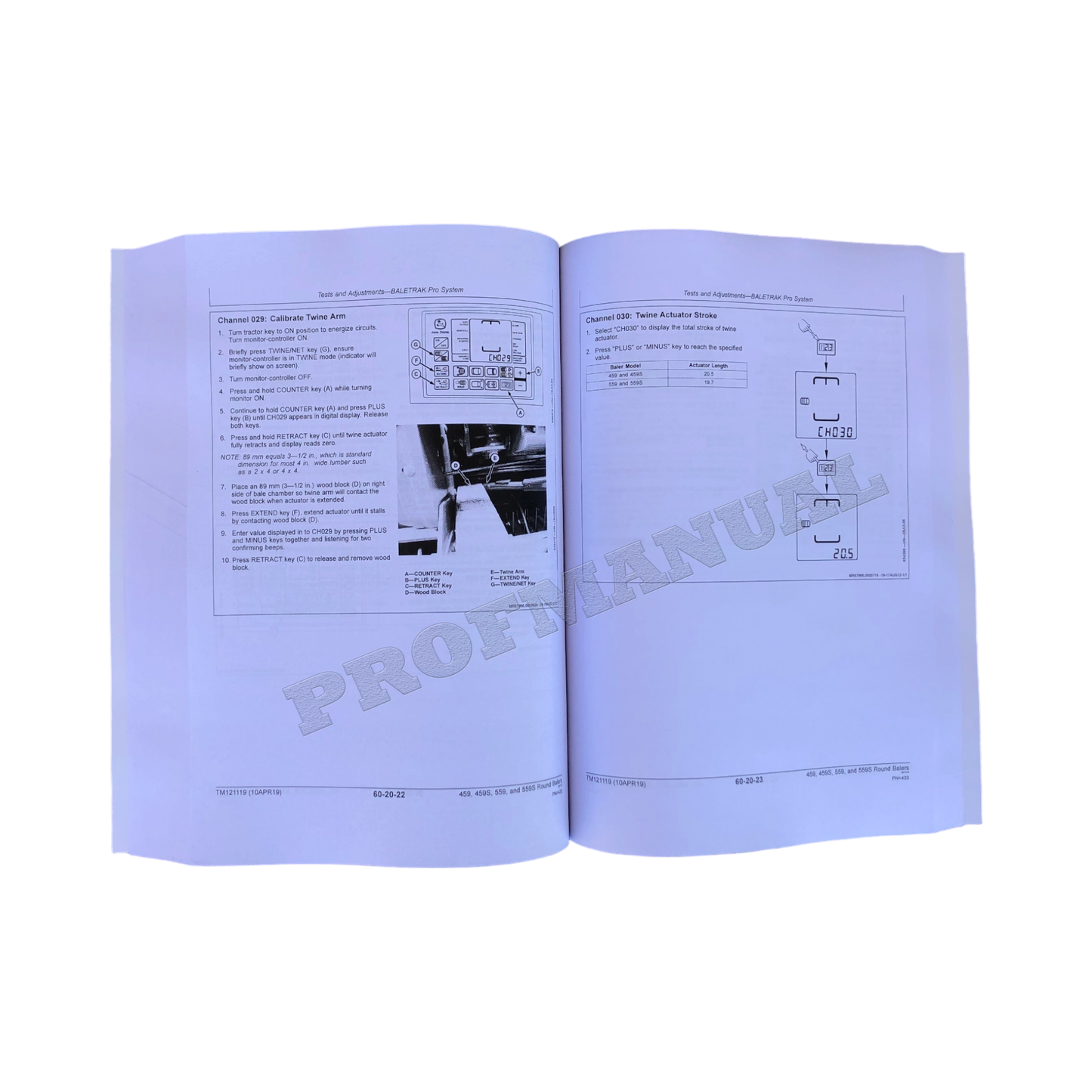 JOHN DEERE 459 SILAGE 559 459 559 BALLENPRESSE SERVICEHANDBUCH