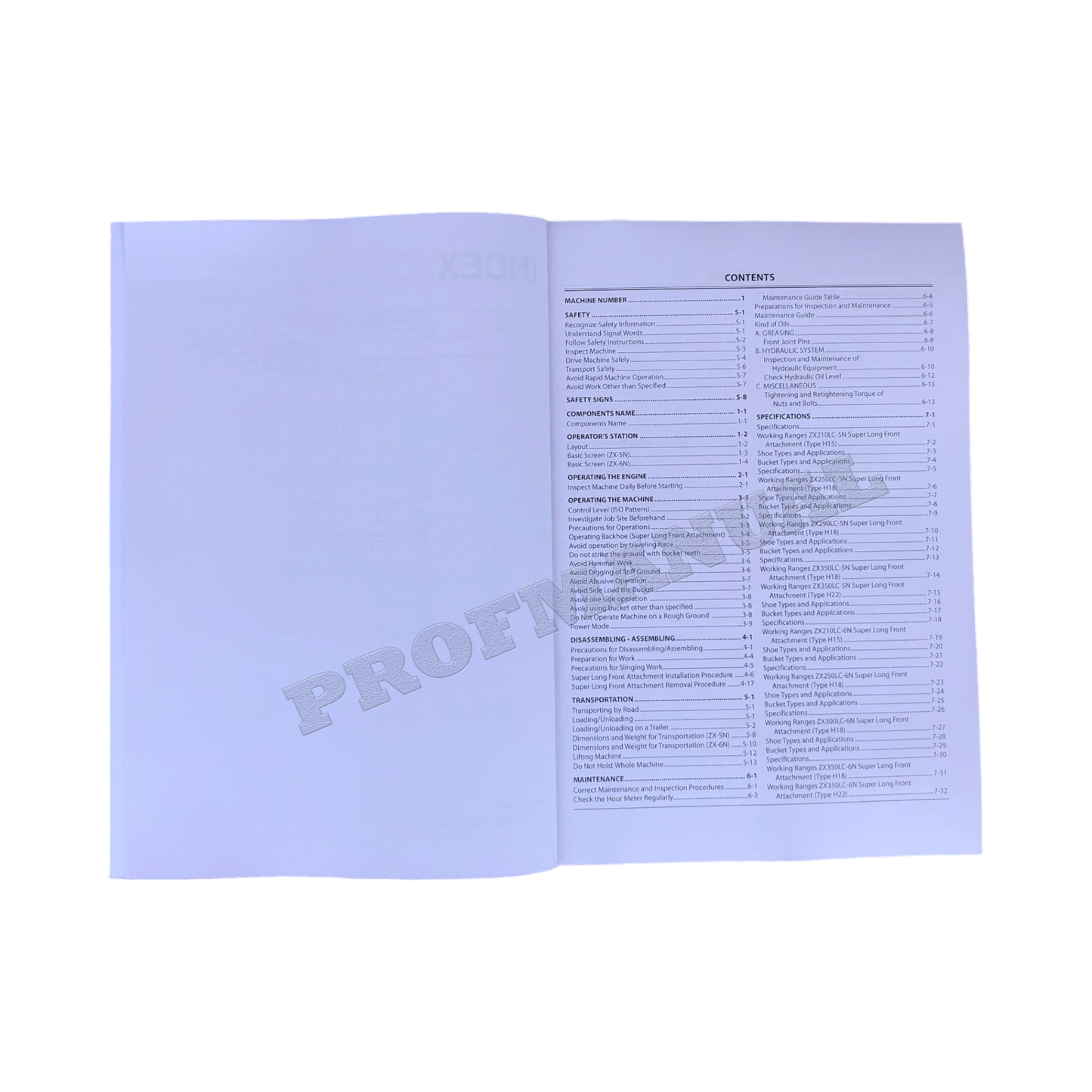 HITACHI ZAXIS ZX 210LC-5N SUPER LONG FRONT EXCAVATOR OPERATORS MANUAL