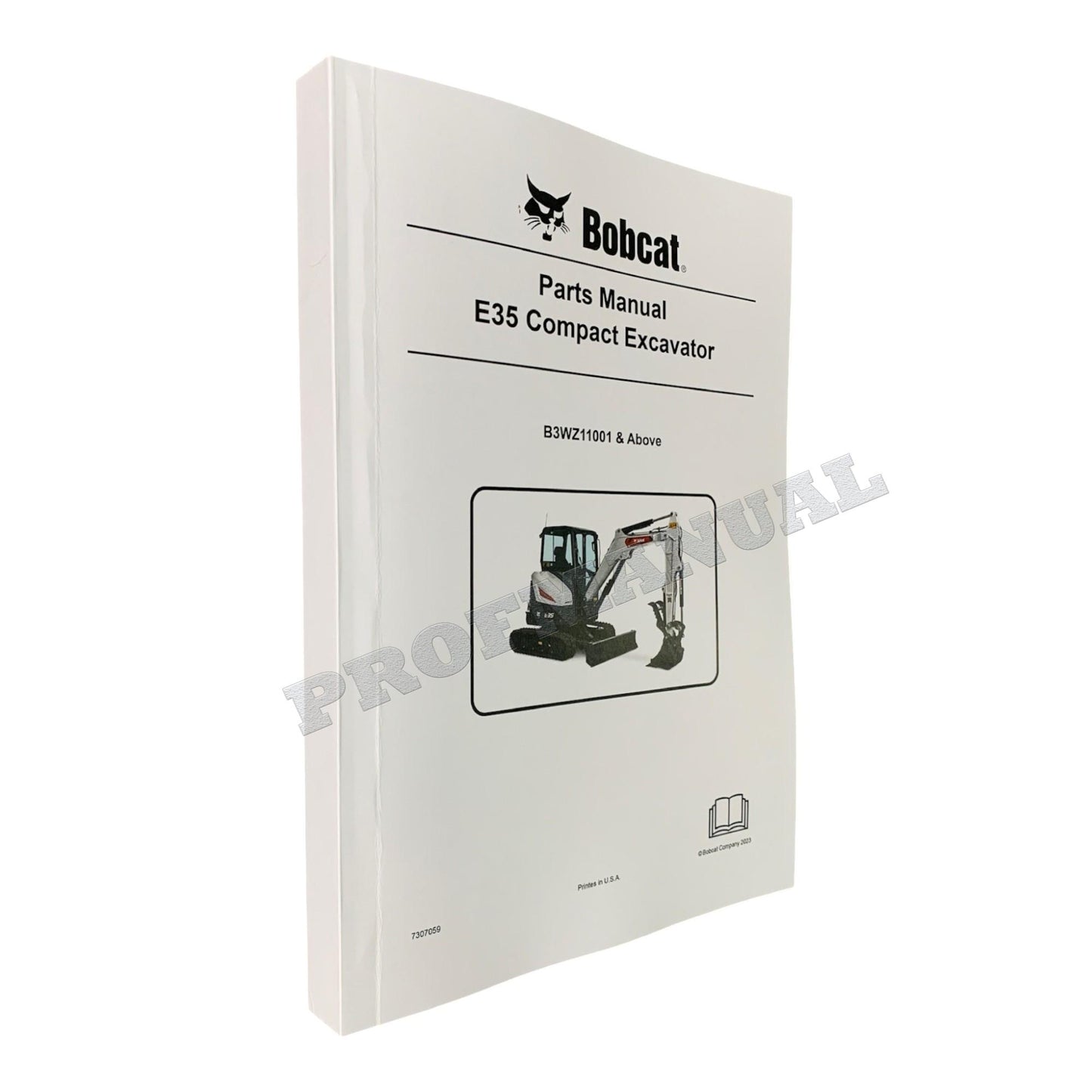 Bobcat E35 Excavator Parts Catalog Manual B3WZ11001-