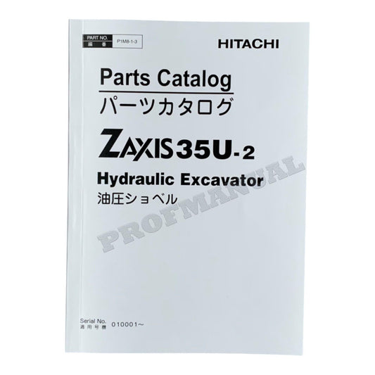 HITACHI ZAXIS ZX35U-2 Excavator Parts catalog manual P1M8-1-3